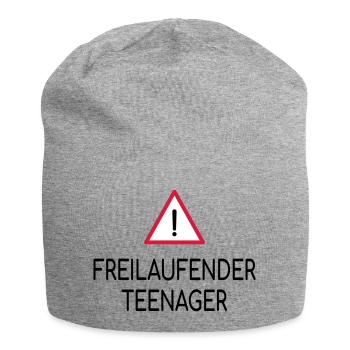 Achtung Freilaufender Teenager - Jersey-Beanie - Grau meliert - Vorne