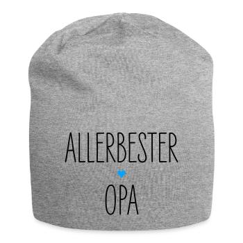 Allerbester Opa, Bester Großvater Herz, Geburtstag - Jersey-Beanie - Grau meliert - Vorne
