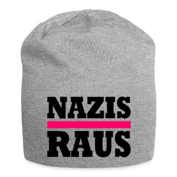 Nazis raus - Jersey-Beanie - Grau meliert - Vorne