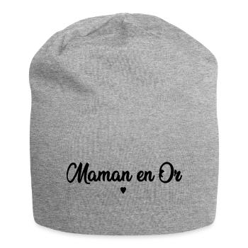 Maman en or cadeau fête des mères - Bonnet en jersey - gris chiné - Devant