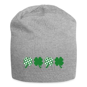 Trèfle Damier Fête Saint Patrick - Bonnet en jersey - gris chiné - Devant