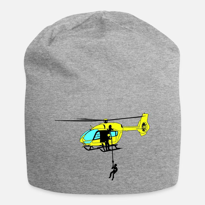 Hubschrauber Helikopter Helicopter Pilot Spotter - Jersey-Beanie - Grau meliert
