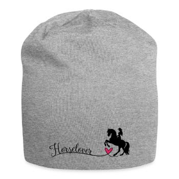 Horselover Horse Lover Lettering - Jersey Beanie - heather grey - Front
