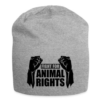 ANIMAL RIGHTS VEGAN - Jersey Beanie - heather grey - Front