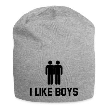 I like Boys. Human Rights. Gay Pride. Equality - Jersey Beanie - heather grey - Front