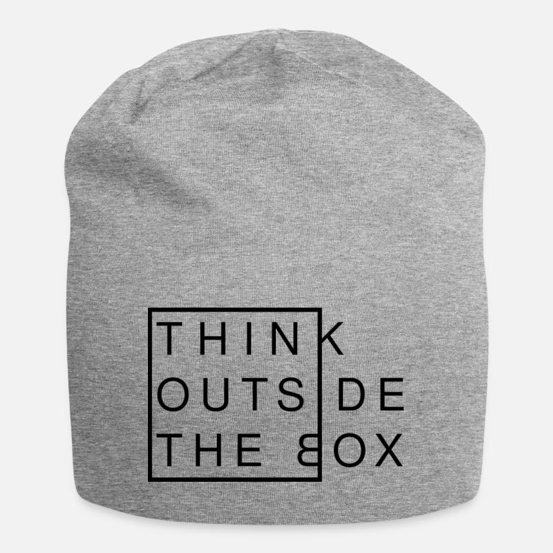 Think Outside The Box - Pensée créative Moderne - Bonnet en jersey - gris chiné