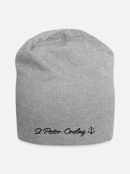 St Peter Ording mit Anker - Jersey-Beanie - Grau meliert