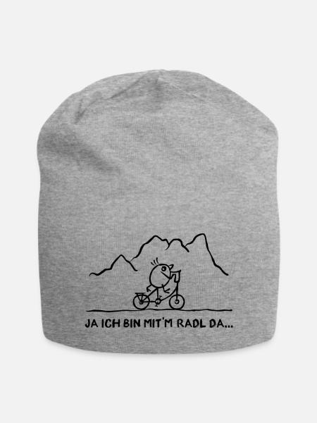 Fahrradfahrer - Ich bin mit'm Radl da - Jersey-Beanie - Grau meliert