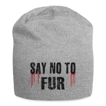 Sag Nein zu Pelz - Jersey-Beanie - Grau meliert - Vorne