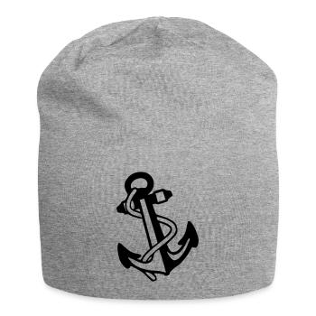 Anker - Jersey-Beanie - Grau meliert - Vorne