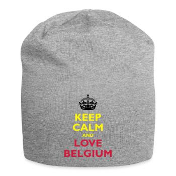 Keep Calm & Love Belgium - Bonnet en jersey - gris chiné - Devant