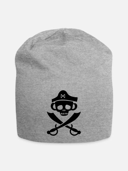 Monkey Skull - Jersey-Beanie - Grau meliert