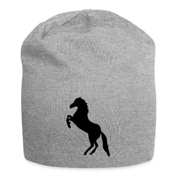Pferd - Pferde - Jersey-Beanie - Grau meliert - Vorne