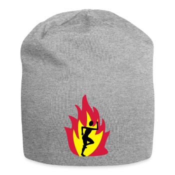 Läufer Flamme - Jersey-Beanie - Grau meliert - Vorne