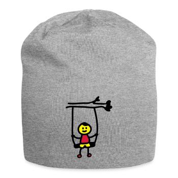 Kind Schaukel 3 - Jersey-Beanie - Grau meliert - Vorne