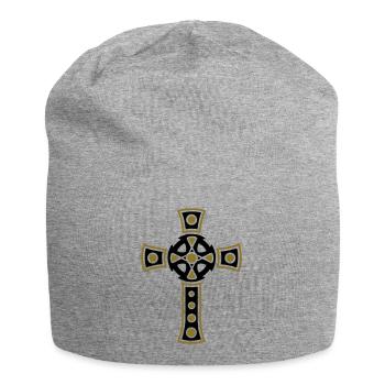 Celtic Cross (Kreuz) 01 - Jersey-Beanie - Grau meliert - Vorne