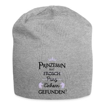 Prinzesin hat Einhorn gefunden JGA - Jersey-Beanie - Grau meliert - Vorne