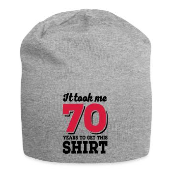 70 Geburtstag - Jersey-Beanie - Grau meliert - Vorne