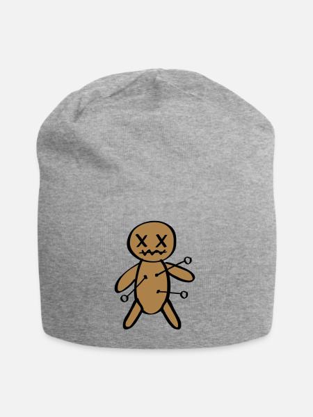 Voodoo Doll Halloween - Jersey Beanie - heather grey