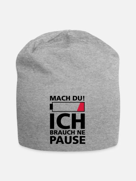 ICH BRAUCH PAUSE - Jersey-Beanie - Grau meliert