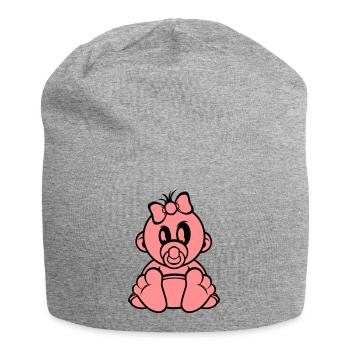 little girl - Jersey Beanie - heather grey - Front