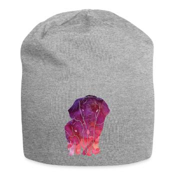 Kids Elephant Wasserfarbe - Jersey-Beanie - Grau meliert - Vorne