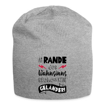 On the edge of the madness there are no railings! - Jersey Beanie - heather grey - Front