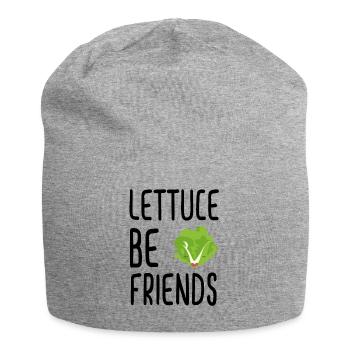 Laitue Soyez amis #lettuce #illustration #veggie - Bonnet en jersey - gris chiné - Devant