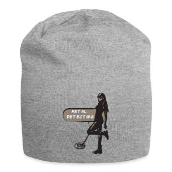 Sexy Schatzsucherin mit Metalldetektor - Jersey-Beanie - Grau meliert - Vorne