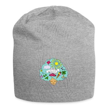 Der Sommer ist da! - Jersey-Beanie - Grau meliert - Vorne