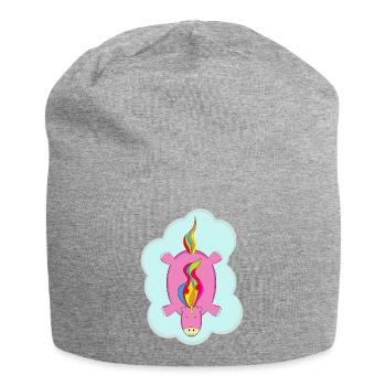 Einhorn - Jersey-Beanie - Grau meliert - Vorne