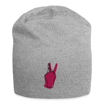 peace wine - Jersey-Beanie - Grau meliert - Vorne