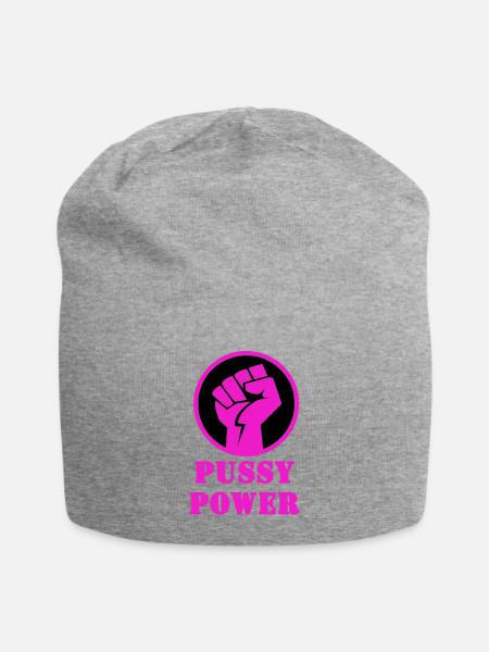 Pussy Power - Jersey-Beanie - Grau meliert