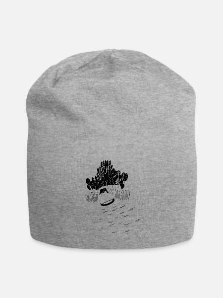 Kanu Camping Natur Liebe Zelten Geschenk - Jersey-Beanie - Grau meliert