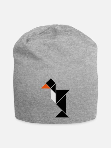 tangram pinguin - Jersey-Beanie - Grau meliert