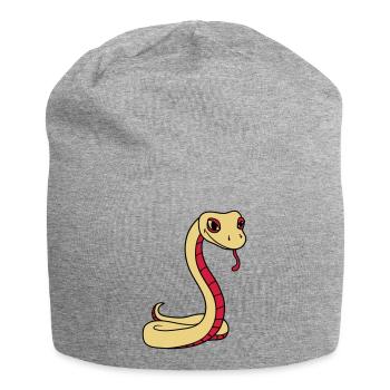 serpent visage tête gecko lézard reptile réel - Bonnet en jersey - gris chiné - Devant