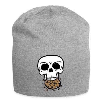 schaedel tot tod sterben kopf knochen skelett tote - Jersey-Beanie - Grau meliert - Vorne
