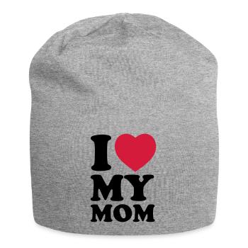 I love my mom - Jersey-Beanie - Grau meliert - Vorne