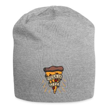 Pizza Is Life, Pizza Is Love! Geschenk! - Jersey-Beanie - Grau meliert - Vorne