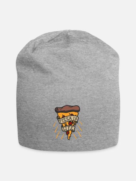 Pizza Is Life, Pizza Is Love! Gift! - Jersey Beanie - heather grey