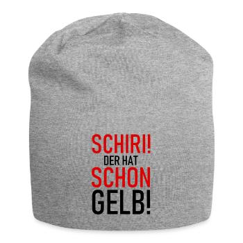 Schiri! Der hat schon gelb! - Fußball - Sport - Jersey-Beanie - Grau meliert - Vorne