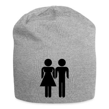Woman And Man - Jersey-Beanie - Grau meliert - Vorne
