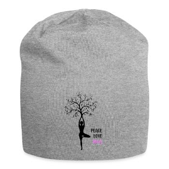 Peace Love Yoga - Jersey Beanie - heather grey - Front