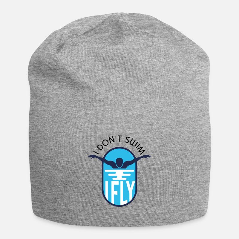 ich schwimme nicht - Jersey-Beanie - Grau meliert