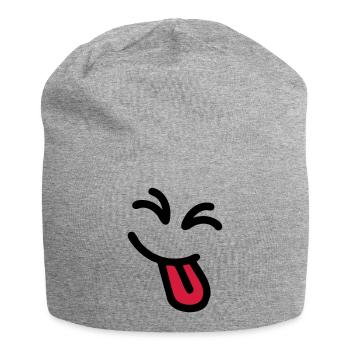 Cheeky Face - Jersey Beanie - heather grey - Front