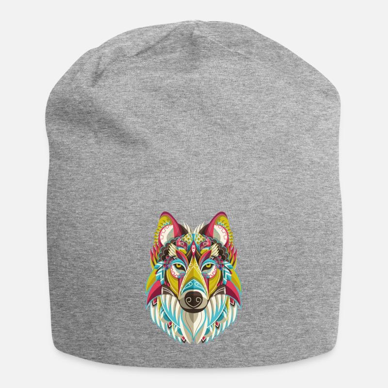 colored wolf - Jersey Beanie - heather grey