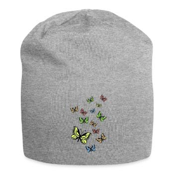 papillons - Bonnet en jersey - gris chiné - Devant