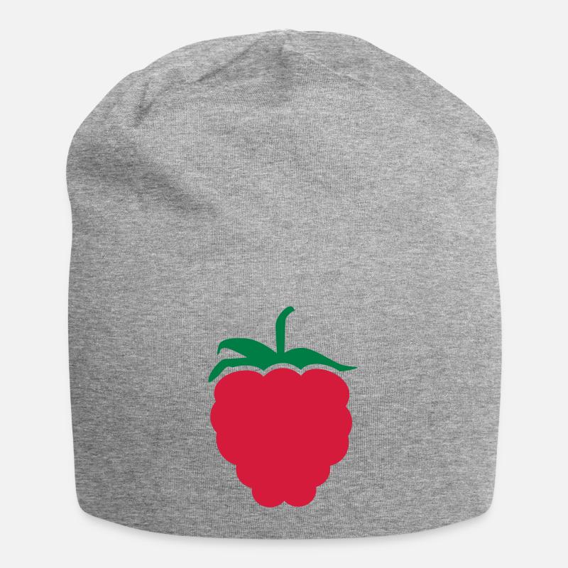 Raspberry - Jersey Beanie - heather grey