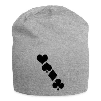 Kartendeck - Jersey-Beanie - Grau meliert - Vorne