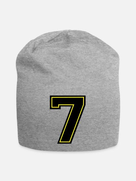 7 - Jersey-Beanie - Grau meliert